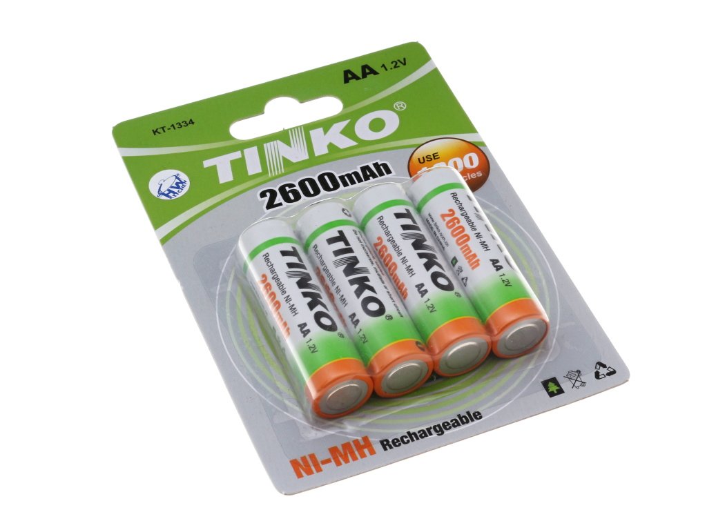 Nabíjecí baterie AA NiMh 2600mAh TINKO - 4ks - HWKITCHEN