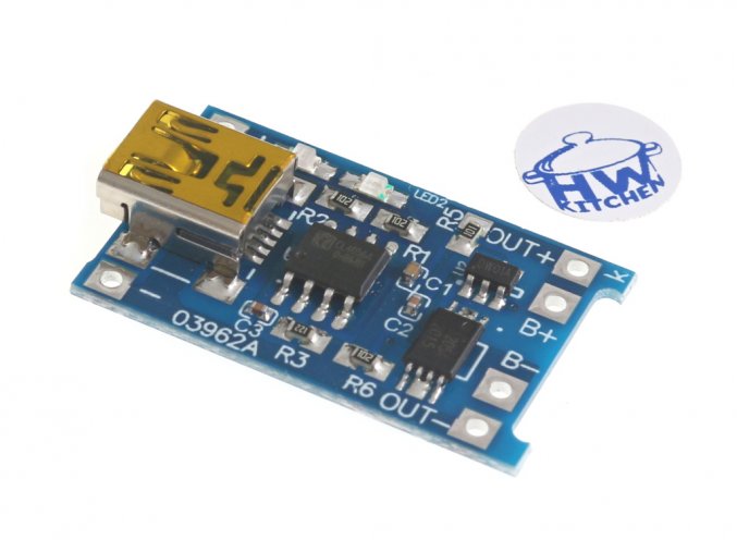 Mini USB nabíječka LiPol 1A s ochranou