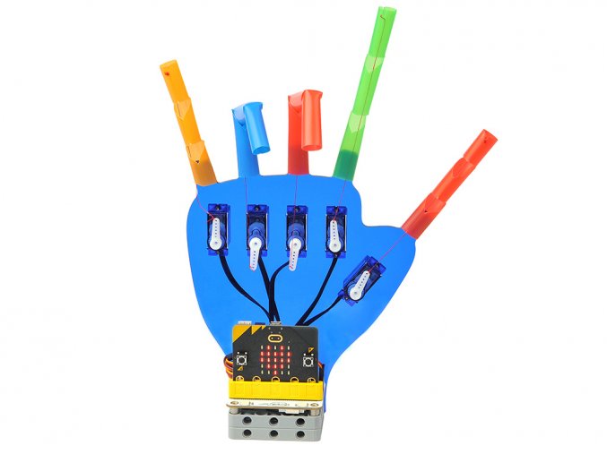Bionická ruka z brček - stavebnice pro microbit