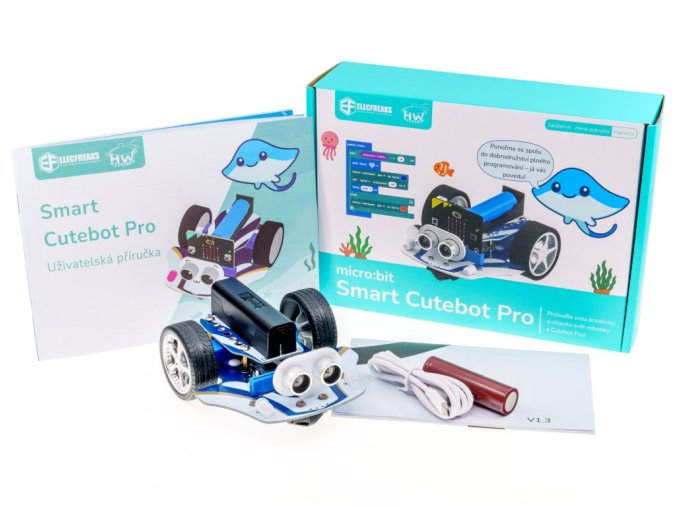 Smart Cutebot Pro - Bravurně jezdící auto pro výuku programování micro:bit  + Akumulátor 2000mAh ZDARMA!
