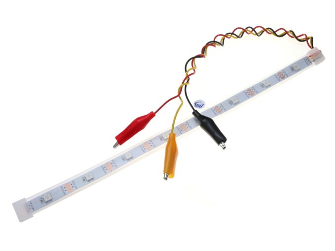 Neopixel RGB LED pásek - 8 LED, krokodýly