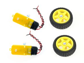 Sada 2ks kol a motorů s převodovkou pro jezdícího robota