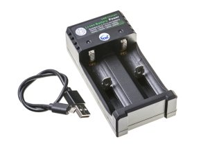 Kompaktní nabíječka Li-Ion 18650 z USB (2 sloty)