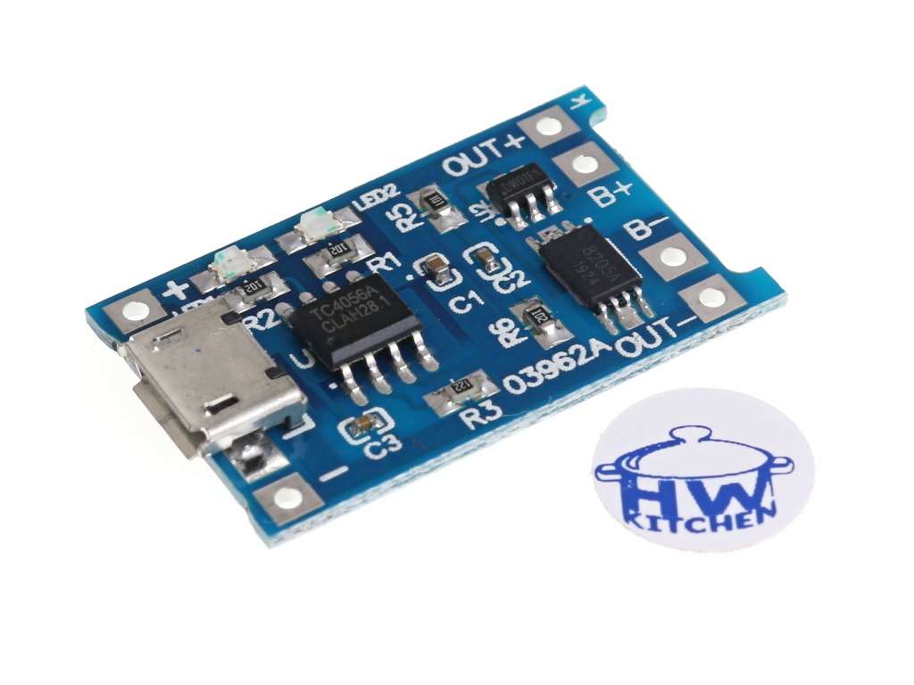 HWKITCHEN Micro USB nabíječka LiPol/Li-Ion 1A s ochranou HW367