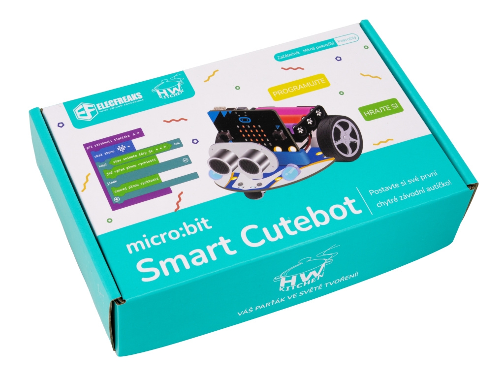 ElecFreaks Smart Cutebot - chytré závodní auto pro výuku programování microbit Varianta kitu: bez desky micro:bit V2.21, Jazyková verze: Česká