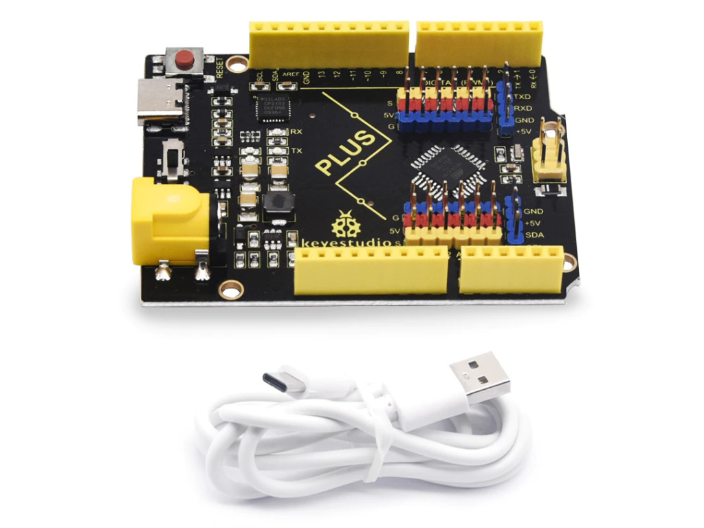 Keyestudio PLUS USB-C kompatibilní s Arduino UNO R3 + USB-C kabel