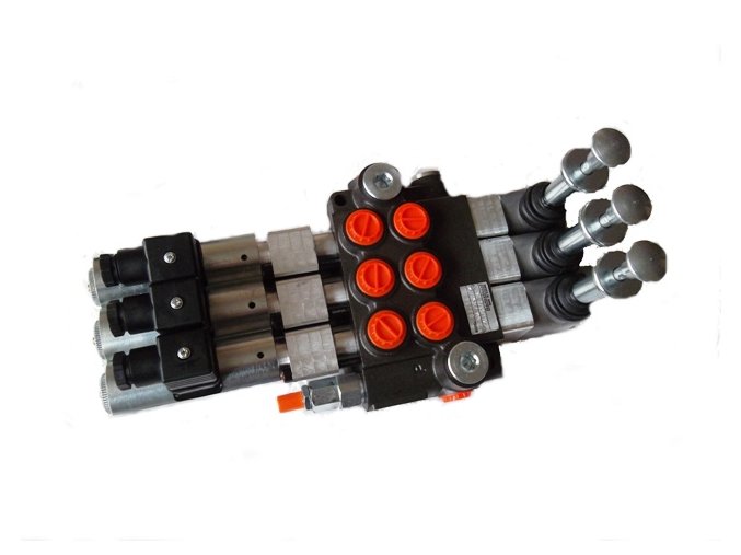 Hydraulický rozvádzač elektricky a mechanicky ovládaný 3/50 12 VDC