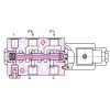 Hydraulická výhybka. Tretia funkcia na nakladač. Ventil pre tretiu funkciu. 6/2 cestný elektrohydraulický ventil 12 VDC 50 l / min G3 / 8 "