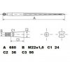 Hrot - špička na balíky 680 mm Ø 36 mm M22x1,5