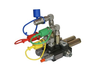 Hydraulický rozvádzač 2- sekciový 40L/min lanovod + rýchlospojky samec