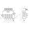Hydraulický rozvádzač 4 sekciový 80L min HLR schéma