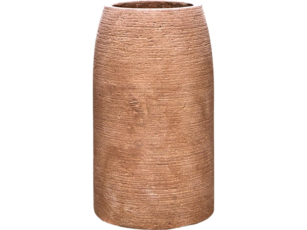 Štíhly kvetináč Colorado Vase Terra Dark z recyklovaného fiberclay, výška 46 cm, betónový vzhľad