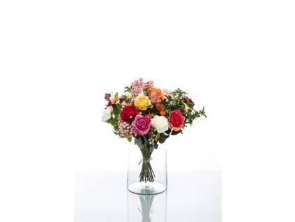 Umelá kytica Ohnivé ruže (flame roses)