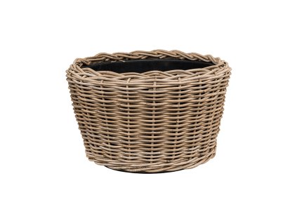 Kvetináč DRYPOT Rattan Round, 54/34 cm, sivá