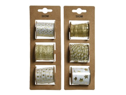 Vianočná stuha -biela/ zlatá