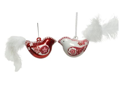 Sklenená vianočná ozdoba s folklórnou tematikou