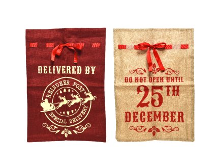 Vianočná dekorácia - darčekové vrece s potlačou