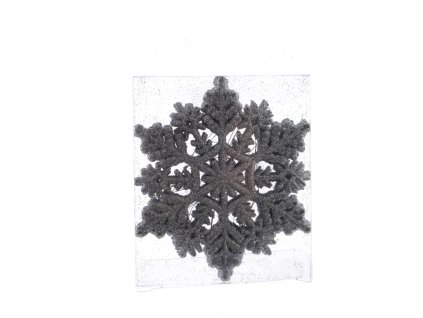 Vianočné ozdoby - strieborné snehové vločky s trblietkami