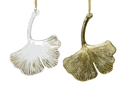 Vianočná dekorácia sklenené ginko ozdoba do aranžmánov a na stromček HydroFlora Bratislava