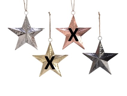 Vianočná dekorácia minimalistické kovové hviezdičky na stromček HydroFlora Bratislava