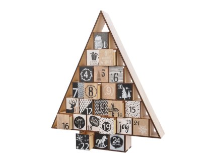 Vianočná dekorácia - adventný kalendár, drevený domček