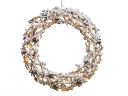 Vianočná dekorácia LED svietiaci veniec z dreva interiérový HydroFlora Bratislava