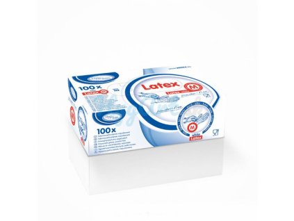 Rukavice latexové biele, nepúdrované veľkosť M 100 ks