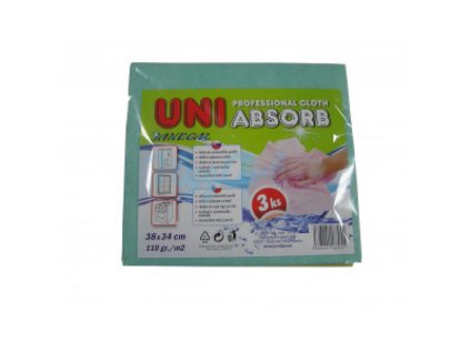 Handra Uniabsorb 38x34 cm 110gr/m2 Fmix 3ks fólia NEPOLEPENÝ