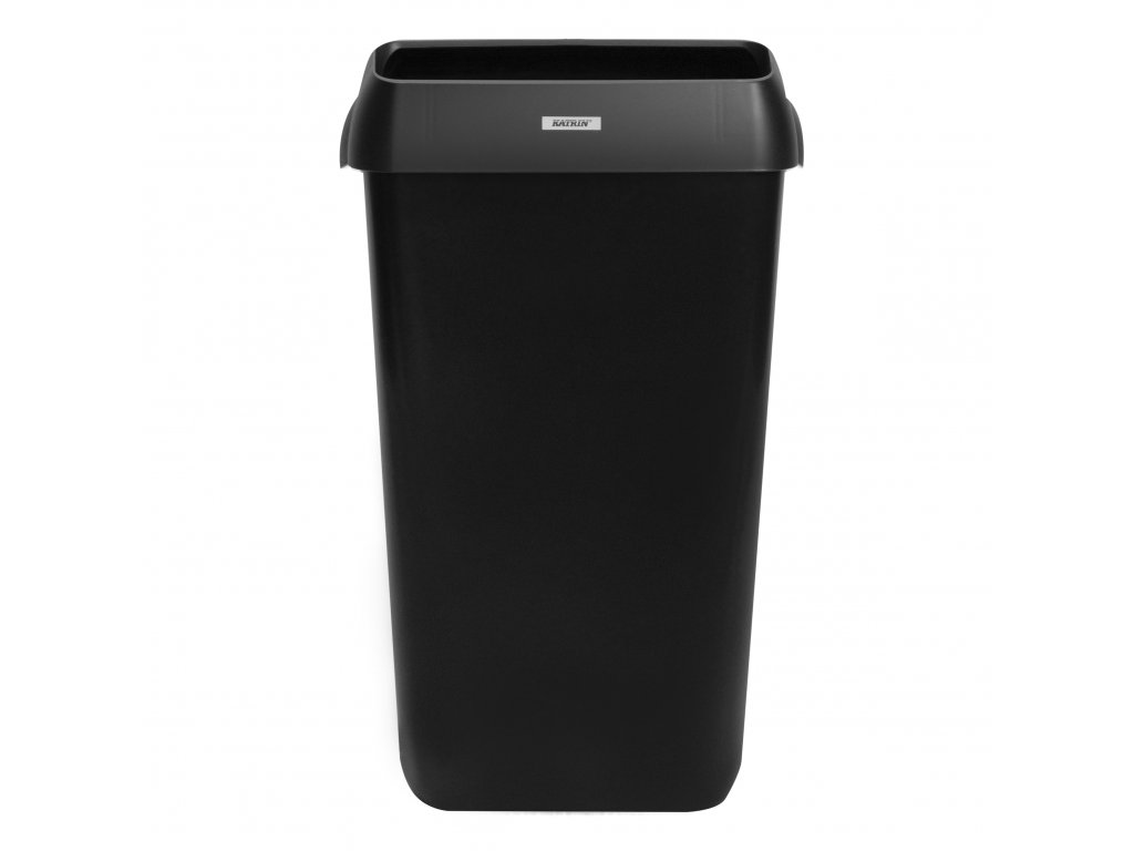 92261 katrin waste bin with lid 25 litre black front