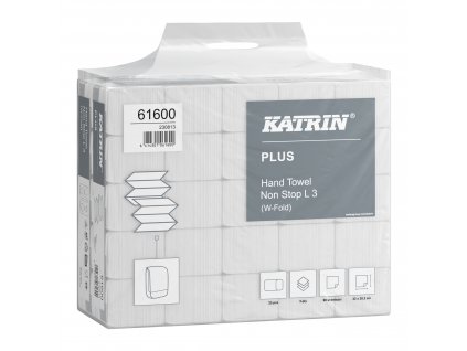 61600 katrin plus w fold paper towels non stop long 90 sheets 3 ply handy pack
