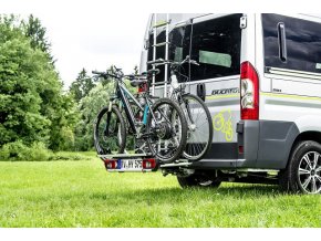 Skládací nosič jízdních kol – montáž na tažné zařízení pro 3 jízdní kola