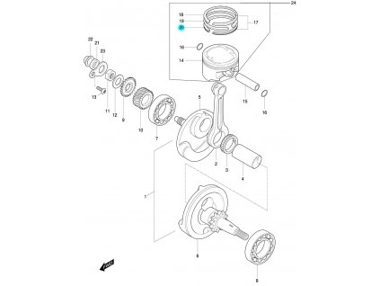 [20] Pístní kroužek OIL / verze DLX (FIG07) - Hyosung 450 Sport