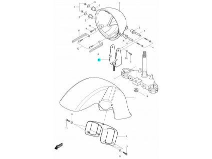 [13] Držák světlometu (FIG37) - Hyosung GV 250i D (FI Delphi)