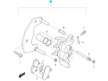 [0] Brzdový třmen přední kompletní (FIG38a) - Hyosung RX 125 SM E3