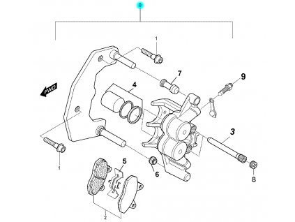 [0] Brzdový třmen přední kompletní (FIG39) - Hyosung RX 125