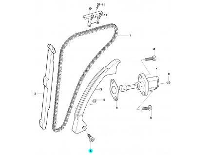 [5/b] Šroub (rozvodový řetěz) - Hyosung GT 650 N