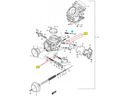[50] Ovládání volnoběhu (karburátor) - Hyosung GT 650 N