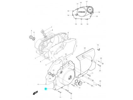 [2] Boční kryt motoru (FIG05) - Hyosung GV 250