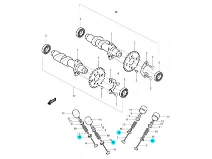 [16] Sedlo pružiny ventilu (FIG08h) - Hyosung GV 250