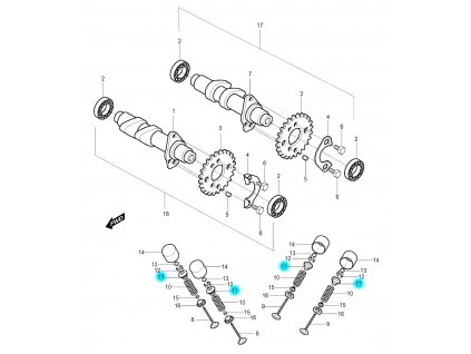 [11] Sedlo pružiny ventilu (FIG08v) - Hyosung GV 250