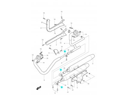 [8] Šroubová spona výfuku (výfuk) - Hyosung GV 250