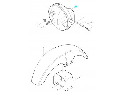 [1] Zadní kryt světlometu (FIG37) - Hyosung GA 125 Cruise 1