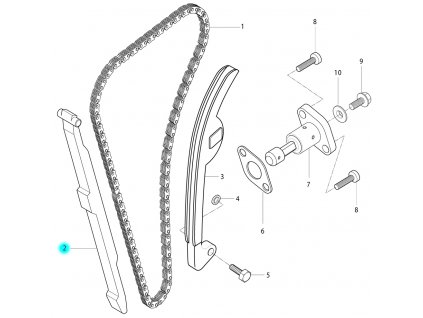 [2] Vodící lišta (rozvodový řetěz) - Hyosung RT 125 D E3