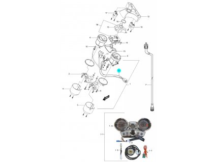 [8] Kabelový svazek (tachometr / otáčkoměr) - Hyosung GV 250