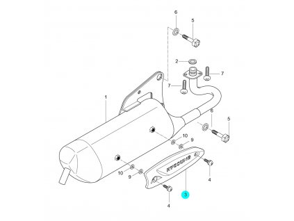 [3] Kryt výfuku (výfuk) - Hyosung SD 50 Sense