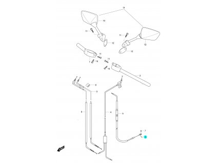 [8] Závlačka pojistná (řídítka, zrcátka & bowdeny) - Hyosung GT 650 S & R
