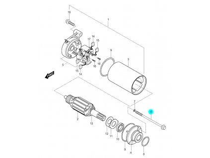 [6] Šroub (startér) - Hyosung GV 250