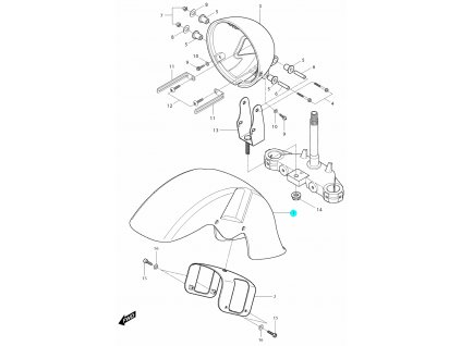 [1/a] Blatník přední / tmavě modrý (FIG37) - Hyosung GV 250i D (FI Delphi)