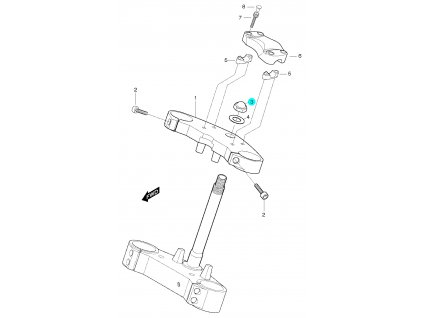 [3] Matice (horní brýle tyče řízení) - Hyosung GT 650 S & R