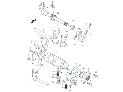 [40] Spínací kolík (systém převodového řazení) - Hyosung GV 250